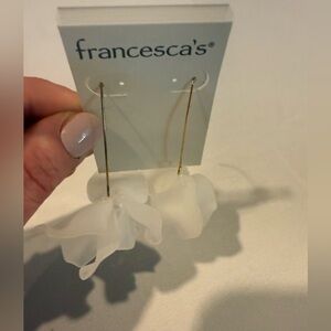Francesca’s White Epoxy Flower Drop Earrings | NWT